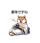 2026 あけおめ太っちょ柴犬 和服 着物で（個別スタンプ：29）