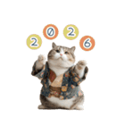 2026正月を祝うねこ【元旦・かわいい】（個別スタンプ：11）