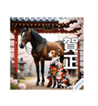 ♡馬に乗る犬♡（個別スタンプ：3）