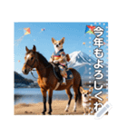 ♡馬に乗る犬♡（個別スタンプ：9）