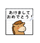 かわいい馬のノート風メッセージスタンプ（個別スタンプ：3）