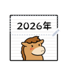 かわいい馬のノート風メッセージスタンプ（個別スタンプ：6）
