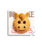 文を書き込める♥年賀★クッキー馬フレーム（個別スタンプ：1）