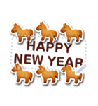 文を書き込める♥年賀★クッキー馬フレーム（個別スタンプ：2）