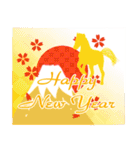 【飛び出す】大人の年賀状風ご挨拶＊午年（個別スタンプ：5）