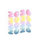 ポップなグラデーションあけおめ-アニメ（個別スタンプ：1）