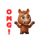 2026年あけおめ 可愛い3D茶色馬フィギュア（個別スタンプ：10）