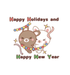 動く♡Xmas＆2026お正月のラブラブうさぎ（個別スタンプ：3）