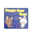 動く♡Xmas＆2026お正月のラブラブうさぎ（個別スタンプ：7）