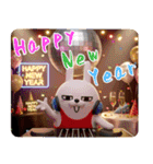 デカ動く 3D擦れうさぎ年末年始2026（個別スタンプ：11）