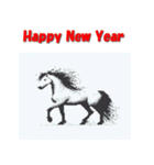 十二支全部 あけおめ 年賀状 ピクセル（個別スタンプ：22）