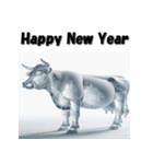 十二支全部 あけおめ 年賀状 氷像（個別スタンプ：6）