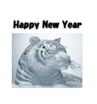 十二支全部 あけおめ 年賀状 氷像（個別スタンプ：7）