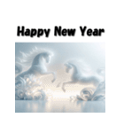 十二支全部 あけおめ 年賀状 氷像（個別スタンプ：19）