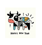 十二支全部 あけおめ 年賀状 絵画2（個別スタンプ：7）