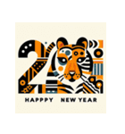 十二支全部 あけおめ 年賀状 絵画2（個別スタンプ：8）