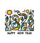 十二支全部 あけおめ 年賀状 絵画2（個別スタンプ：17）