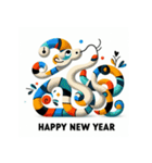 十二支全部 あけおめ 年賀状 絵画2（個別スタンプ：19）