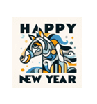 十二支全部 あけおめ 年賀状 絵画2（個別スタンプ：20）