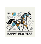 十二支全部 あけおめ 年賀状 絵画2（個別スタンプ：21）