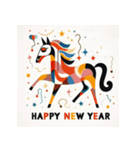 十二支全部 あけおめ 年賀状 絵画2（個別スタンプ：22）