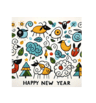 十二支全部 あけおめ 年賀状 絵画2（個別スタンプ：24）