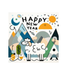 十二支全部 あけおめ 年賀状 絵画2（個別スタンプ：25）