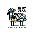 十二支全部 あけおめ 年賀状 絵画2（個別スタンプ：26）