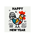 十二支全部 あけおめ 年賀状 絵画2（個別スタンプ：31）