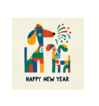 十二支全部 あけおめ 年賀状 絵画2（個別スタンプ：34）