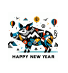 十二支全部 あけおめ 年賀状 絵画2（個別スタンプ：38）