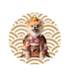 ふわもこポメラニアン子犬のお正月スタンプ（個別スタンプ：39）