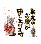 アメショ子猫の晴れ着スタンプ♡お正月2026（個別スタンプ：6）