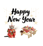 アメショ子猫の晴れ着スタンプ♡お正月2026（個別スタンプ：8）