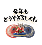 アメショ子猫の晴れ着スタンプ♡お正月2026（個別スタンプ：9）