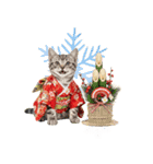 アメショ子猫の晴れ着スタンプ♡お正月2026（個別スタンプ：38）