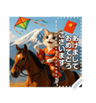 ♡馬に乗る猫♡（個別スタンプ：4）