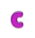 アルファベット小文字紫色スタンプ N（個別スタンプ：3）