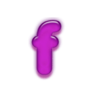 アルファベット小文字紫色スタンプ N（個別スタンプ：6）