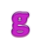 アルファベット小文字紫色スタンプ N（個別スタンプ：7）