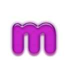 アルファベット小文字紫色スタンプ N（個別スタンプ：13）