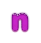 アルファベット小文字紫色スタンプ N（個別スタンプ：14）