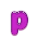 アルファベット小文字紫色スタンプ N（個別スタンプ：16）