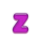 アルファベット小文字紫色スタンプ N（個別スタンプ：26）