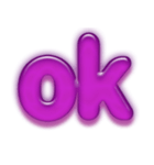 アルファベット小文字紫色スタンプ N（個別スタンプ：27）