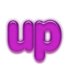 アルファベット小文字紫色スタンプ N（個別スタンプ：30）