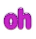 アルファベット小文字紫色スタンプ N（個別スタンプ：32）