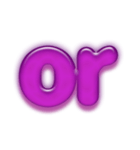 アルファベット小文字紫色スタンプ N（個別スタンプ：34）