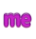 アルファベット小文字紫色スタンプ N（個別スタンプ：36）