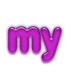 アルファベット小文字紫色スタンプ N（個別スタンプ：37）